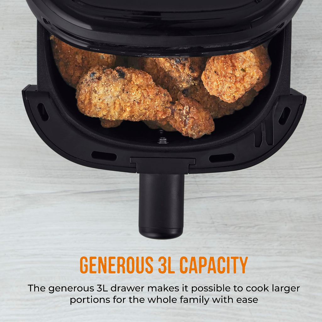 Tower T17125 Vortx 3L Air Fryer | Digital Display & 7 Pre-sets – Black