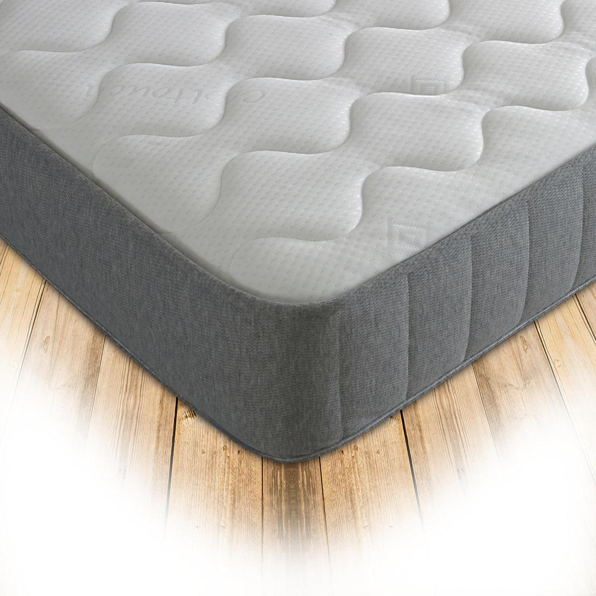Starlight Beds Castle Essential Sprung 8-Inch Kingsize Mattress – Soft, Grey 5ft x 6ft6 - image 1