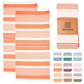 MOMOMUS 2-Pack XL Cotton Beach Towels - Ultra-Soft Fouta - Salmon