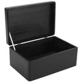 Creative Deco Large Black Wooden Storage Box with Lid – 30x20x14cm