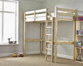 Strictly Beds Icarus High Sleeper Loft Bed | Heavy Duty Solid Pine 4ft 6