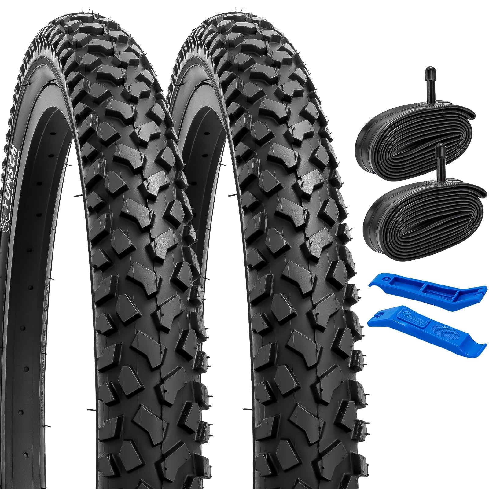 YunSCM 2-Pack 20" 60TPI Bike Tyres and Tubes | 20x2.125 Foldable MTB Set