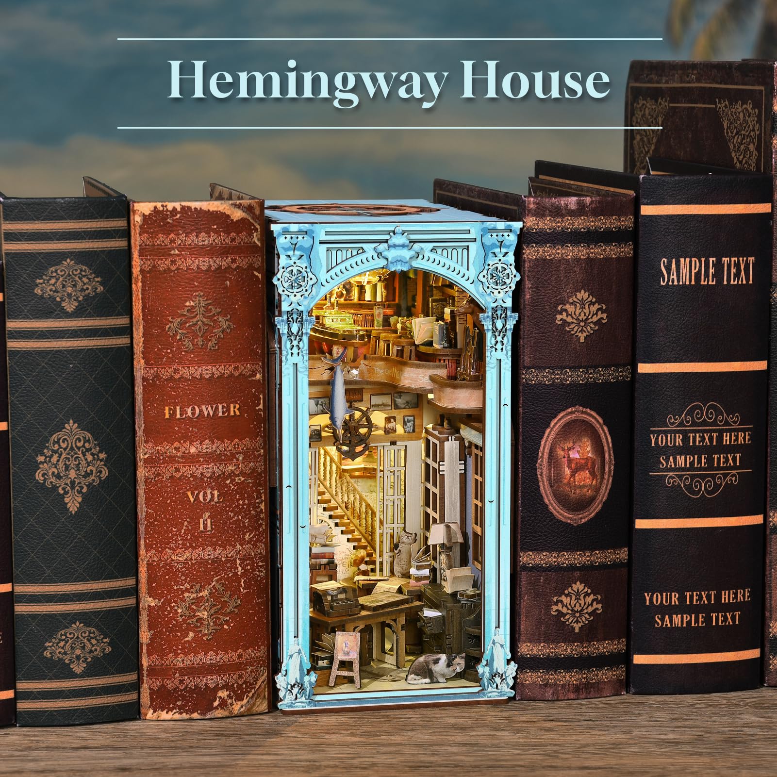 Minicity Hemingway House Book Nook Kit – DIY 3D Wooden Puzzle Decor