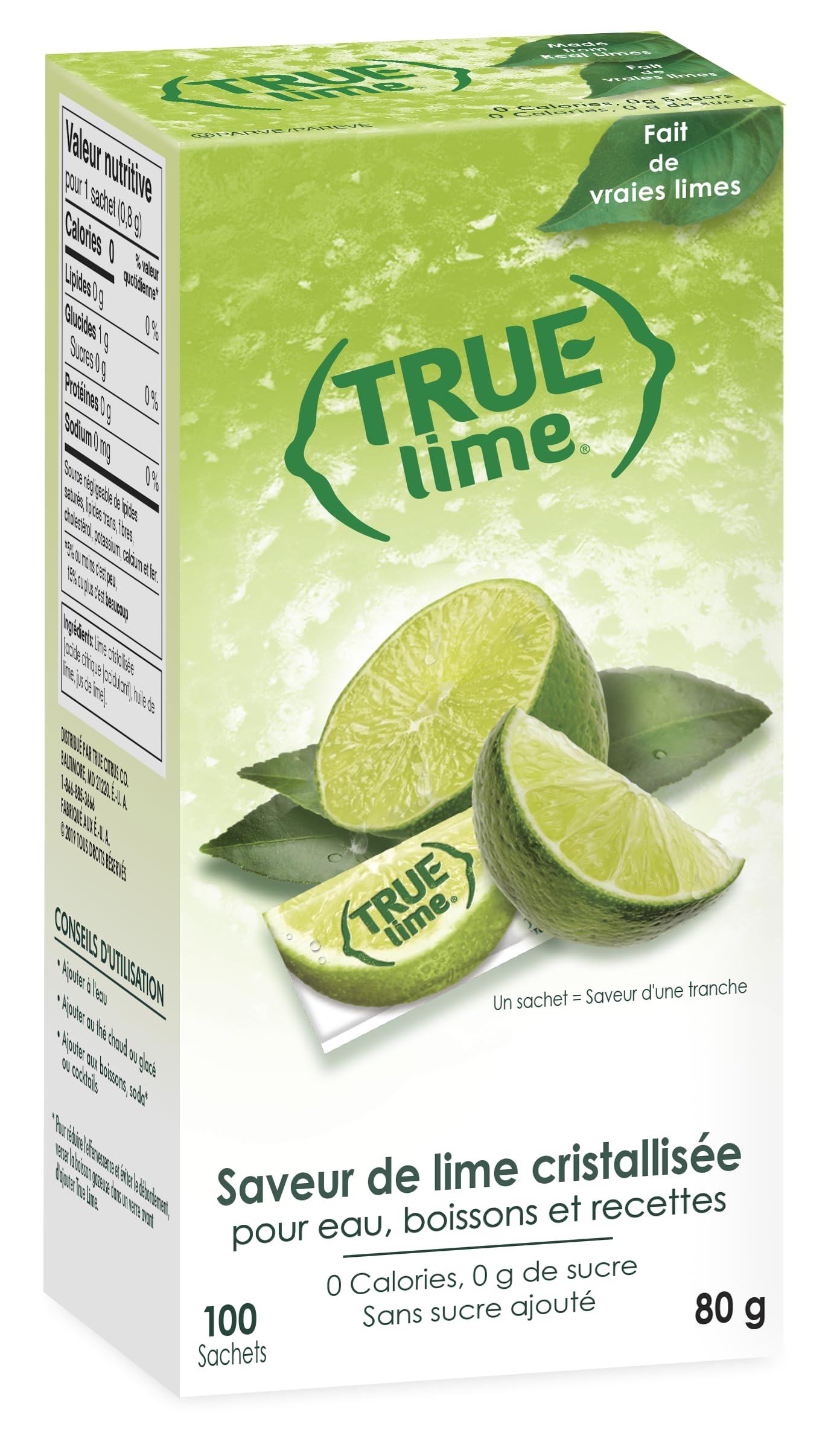 True Citrus True Lime Pack – 100 Count Crystallized Lime Packets