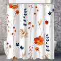 Lerores Floral Shower Curtain | 180x160cm Anti-Mould Polyester Bath Curtain