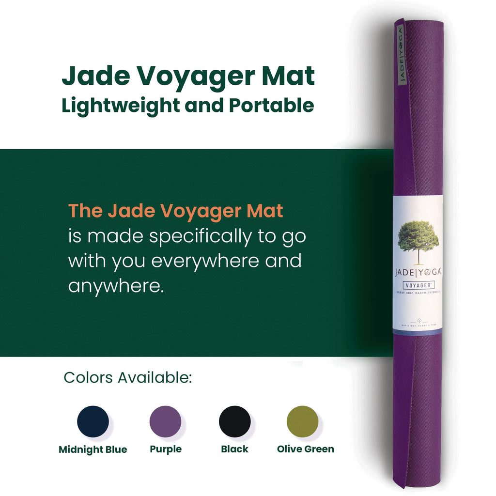 Jade Voyager Travel Yoga Mat | Natural Rubber Foldable Mat - Purple