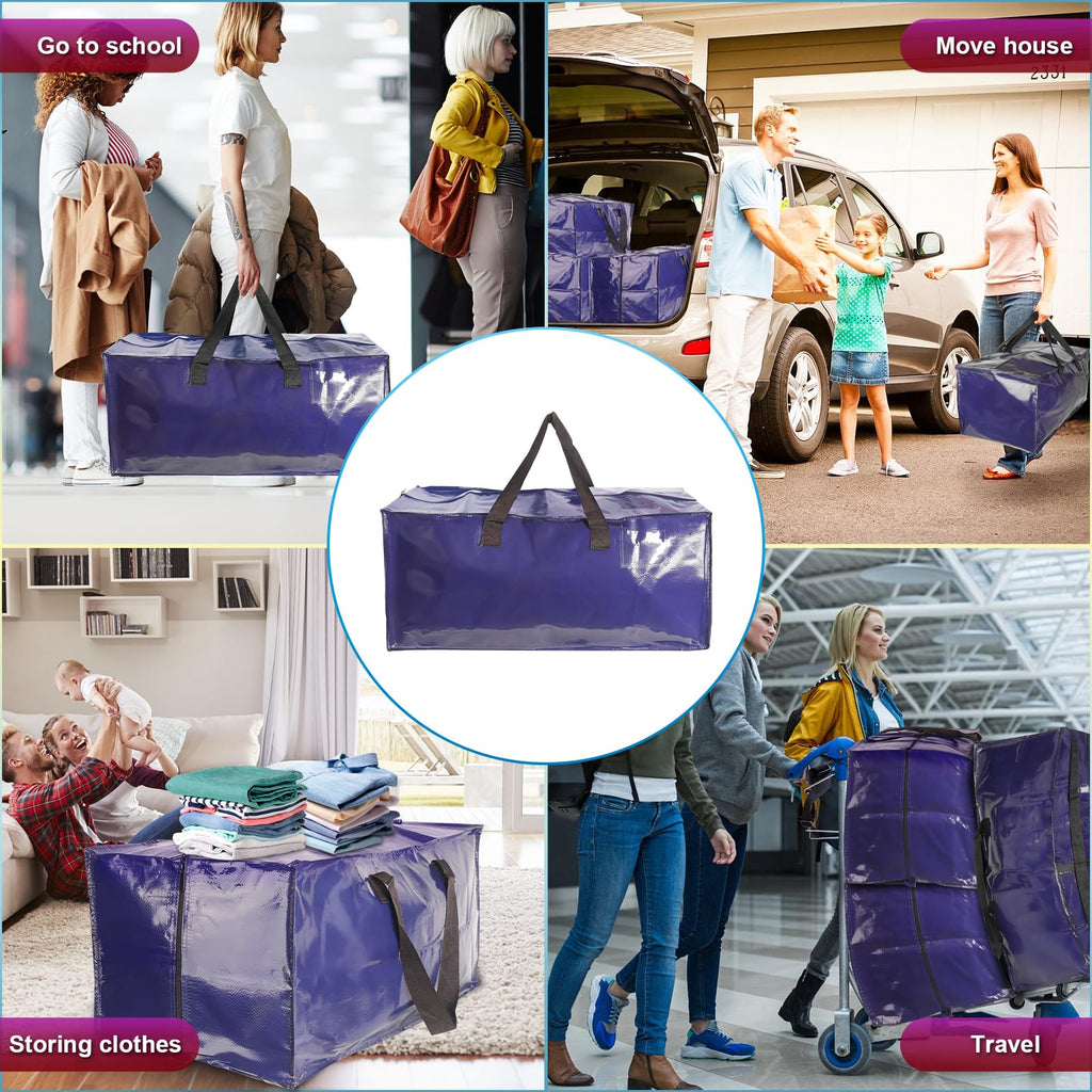 ZIZINET Extra Large Moving Bags – 90L Heavy Duty Storage Totes, 6 Pack