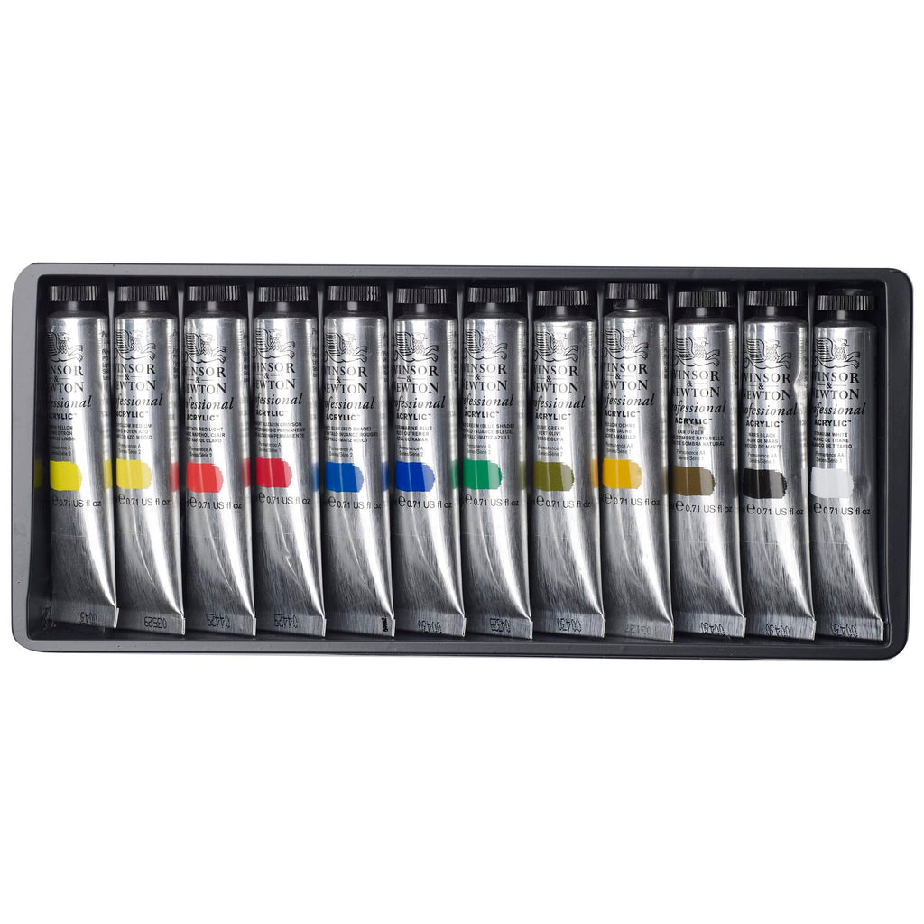 Winsor & Newton Professional Acrylic Paint Set – 12 x 20ml Starter Kit
