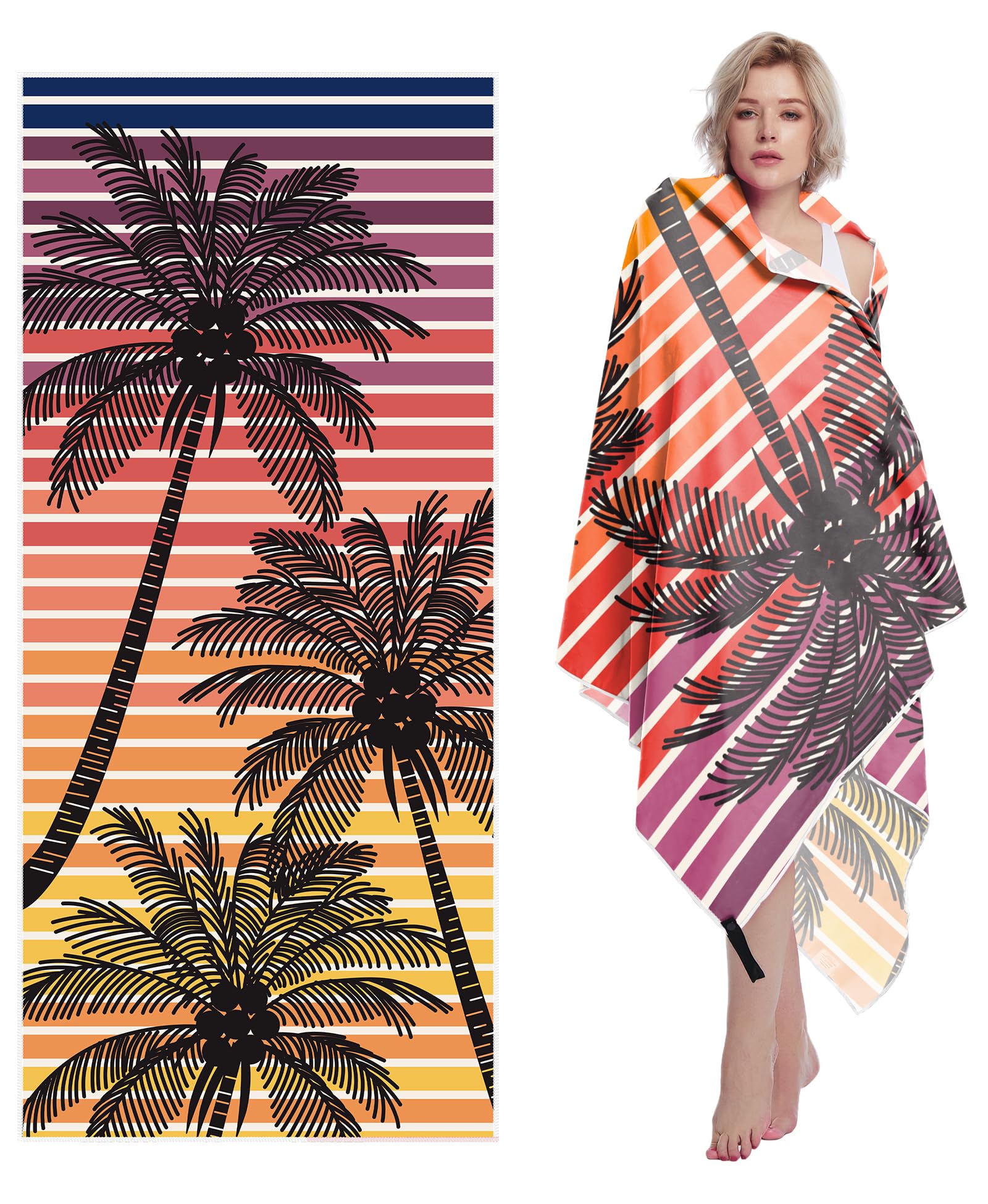Style Slice Sand Free Microfibre Beach Towel – XL Quick Dry Sunset