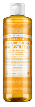 Dr. Bronner's Citrus Liquid Castile Soap – Organic 18-in-1 Cleaner 475ml