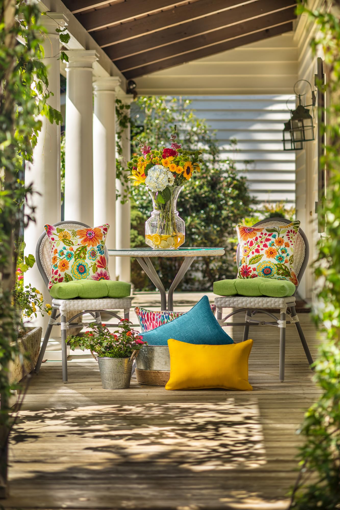 Jolof Store Floral Outdoor Seat Cushions | Water-Resistant Set of 2