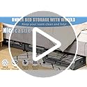 2-Pack Under Bed Storage with Wheels | 48L Metal Frame - Grey