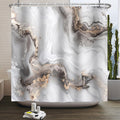 Jolof Store Grey Marble Shower Curtain – 180x200cm Waterproof Fabric