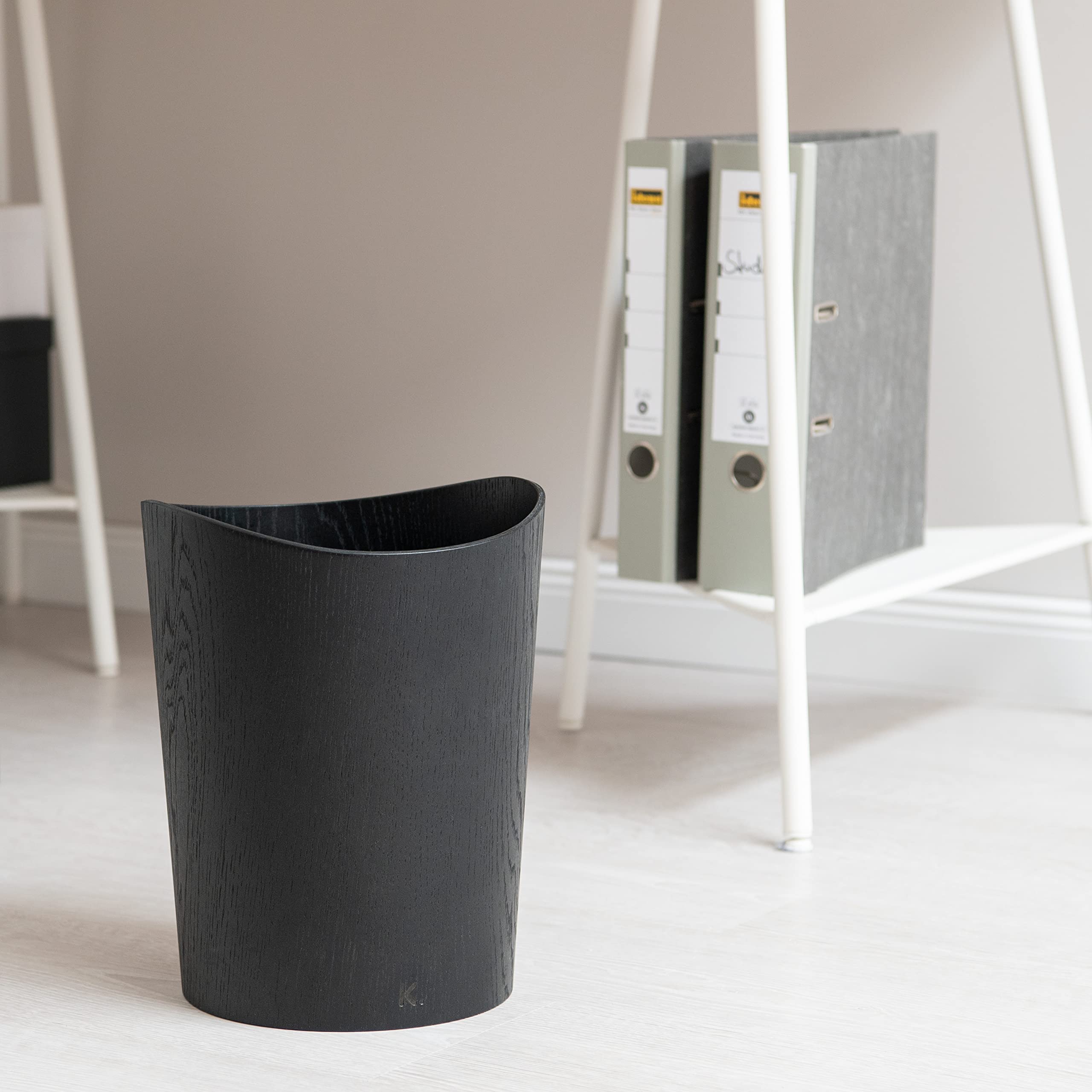 Kazai Börje Real Wood Waste Paper Bin | 9L Sustainable Oak Black