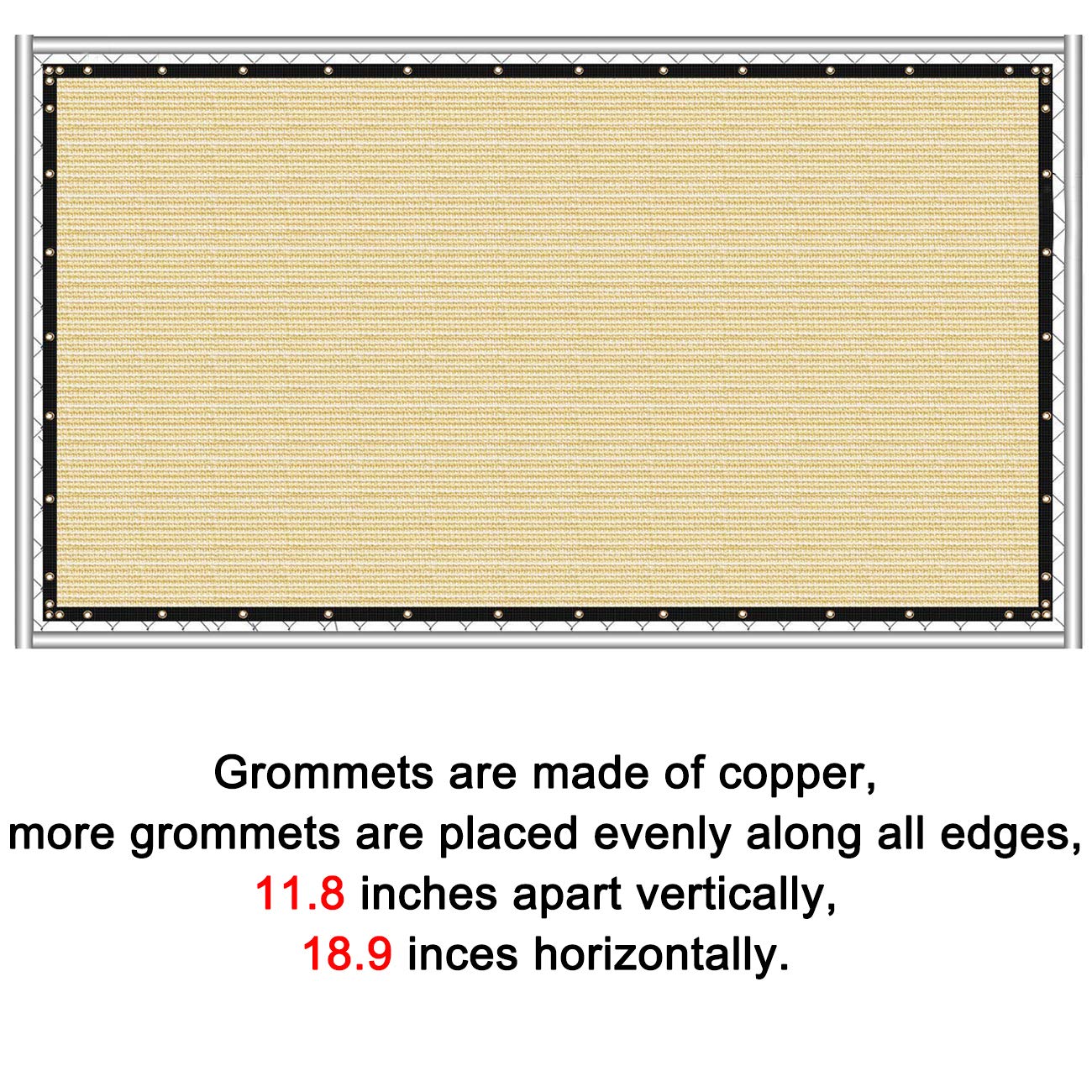 Sunnyglade 4' x 50' Privacy Fence Screen – Heavy Duty HDPE Mesh, Sand