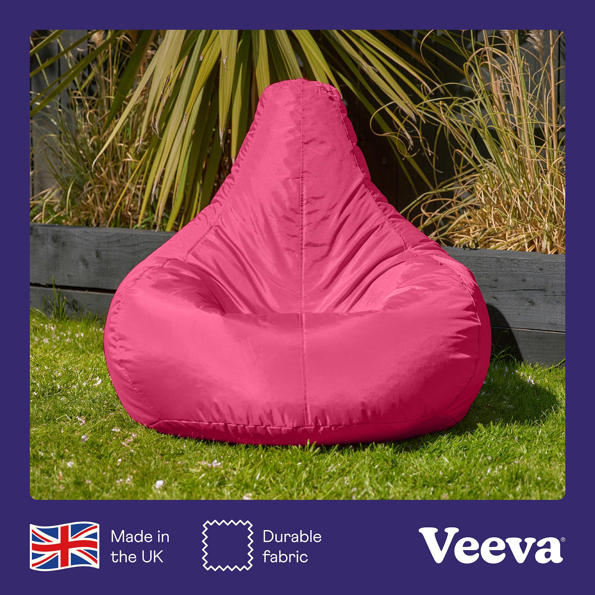 Bean Bag Bazaar Recliner Gaming Chair – Pink Water Resistant Outdoor Beanbag