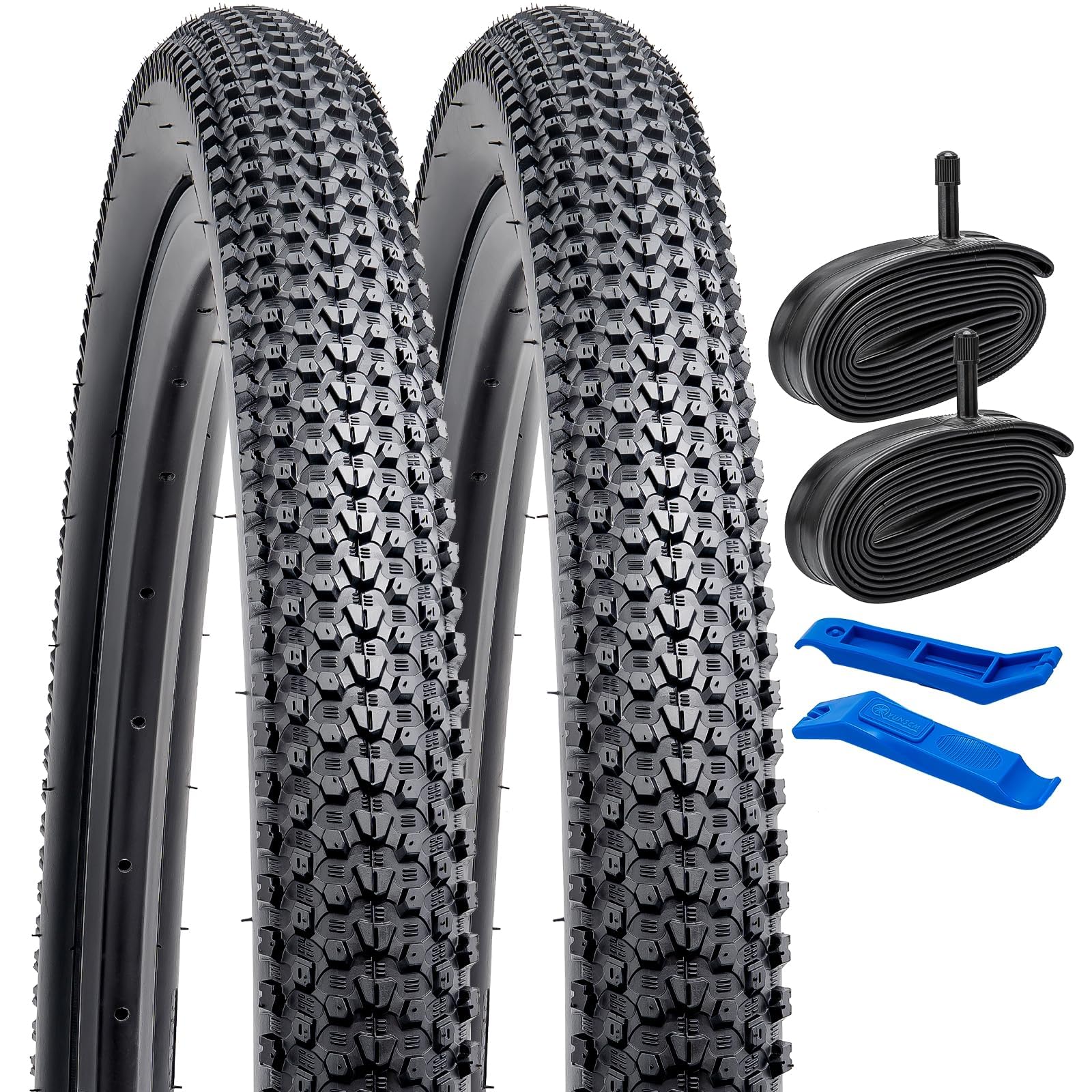 YunSCM 2-Pack 26x1.95 Mountain Bike Tyres and Tubes | Foldable MTB Set