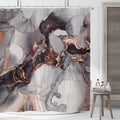 ASDCXZ Marble Shower Curtain - Black & Gold Waterproof Polyester, 180x200cm