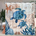 Sea Turtle Shower Curtain – Waterproof Polyester, 78x78 Inch