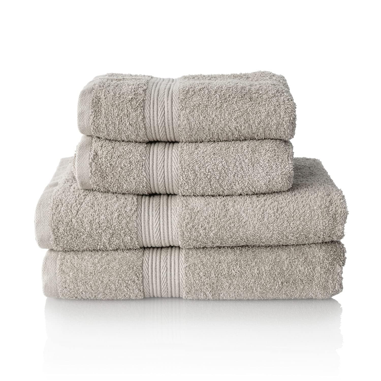 ALCLEAR 4-Piece Cotton Terry Towel Set | Platinum Grey | Oeko-Tex