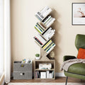 Vagusicc 6 Tier Tree Bookshelf, Modern Floor Standing Bookcase with Storage Drawer, Space Saving Storage Organizer Book Shelves for Books - image 1