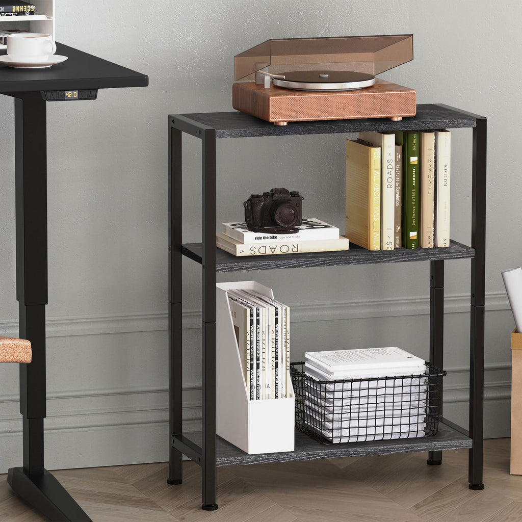 Vantimo Small Side Table, 3-Tier Thin End Table for Living Room, Narrow Bedside Table for Bedroom, Sofa, Couch Black - image 3