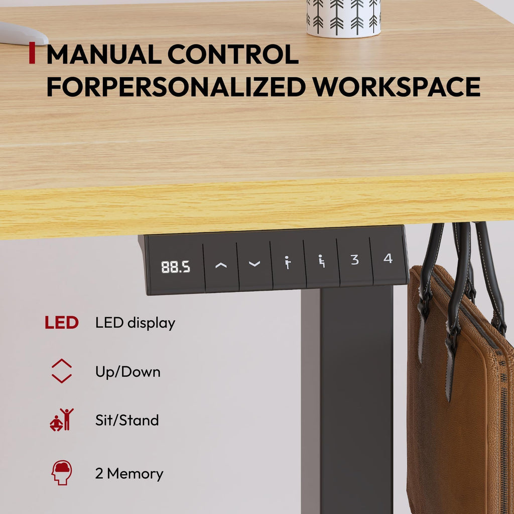 SANODESK 140 * 60 Electric Standing Desk Height Adjustable Standing Desk with Cable Management Tray Sit Stand Table Adjustable Desk Stand Up Desk - image 3