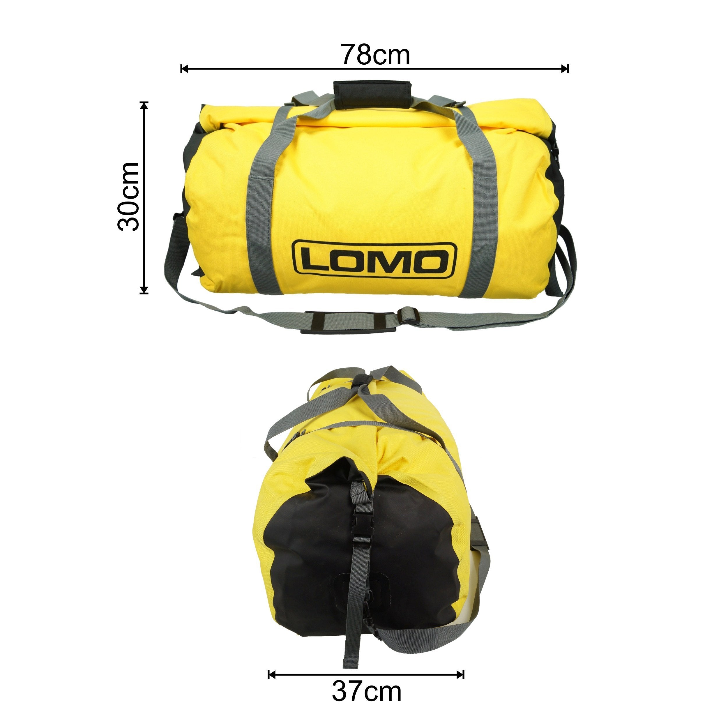 Lomo 60L Waterproof Dry Bag Roll Top Holdall - Yellow |