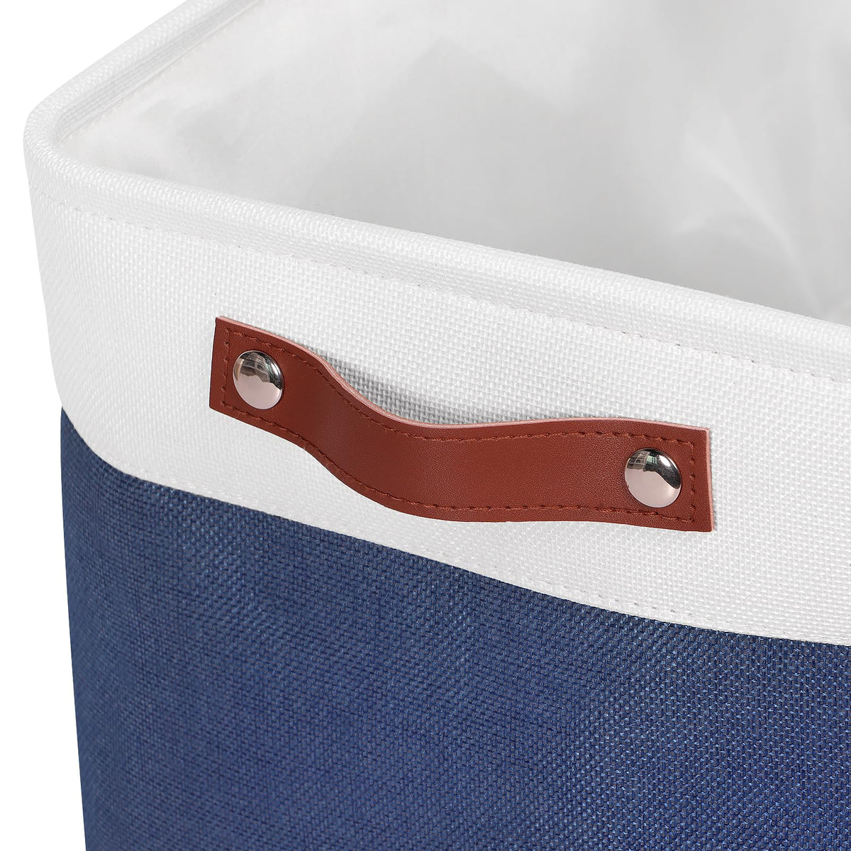 Syeeiex Large Storage Baskets for Shelves with Leather Handle, - image 3