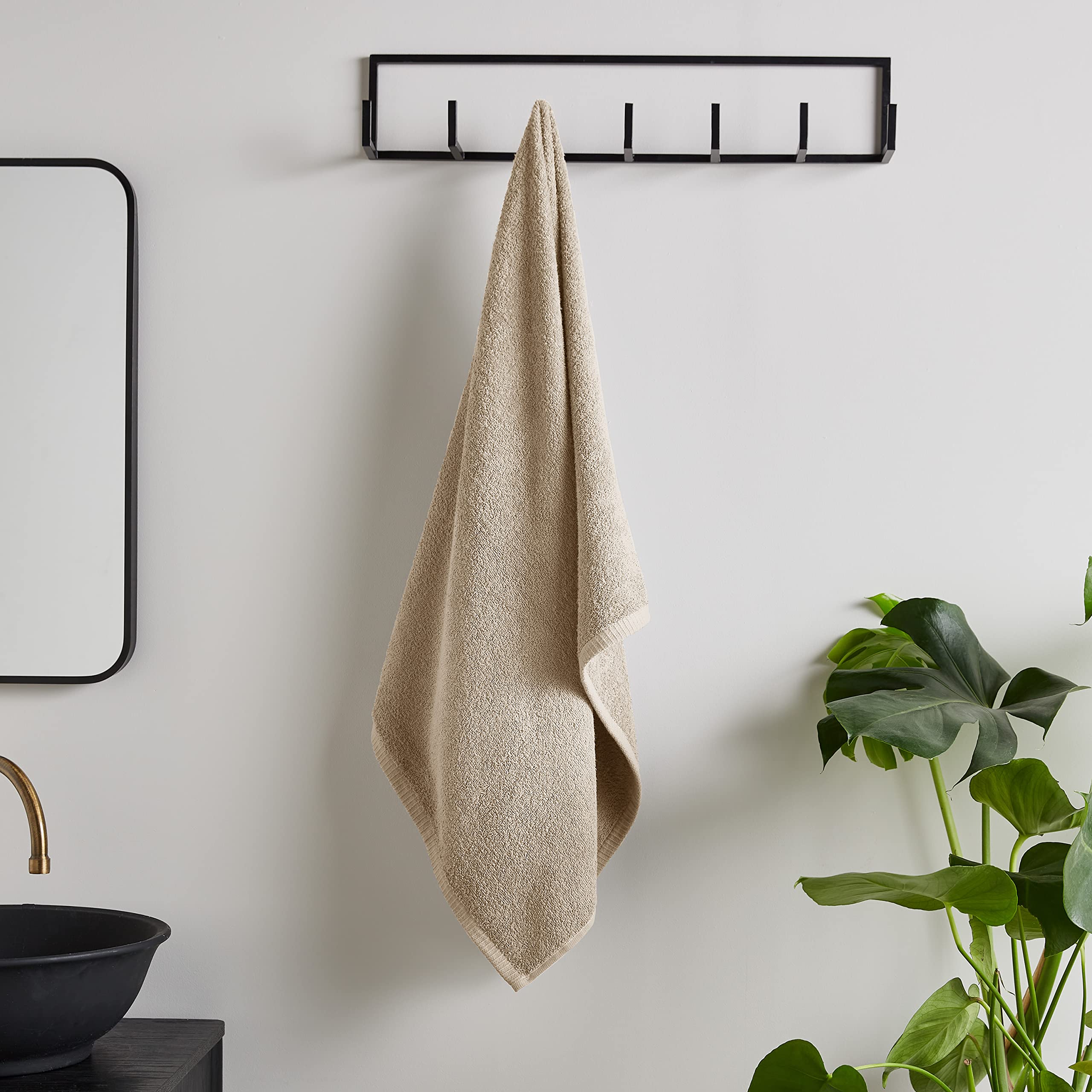 Catherine Lansfield Quick Dry Cotton Bath Sheet - Natural, 90x140cm