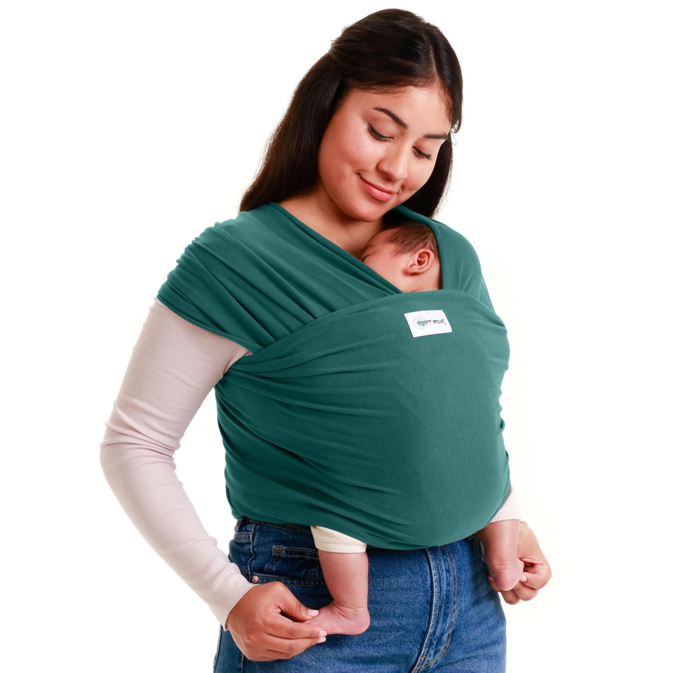 Sleepy Wrap Baby Carrier – Breathable Dark Green Newborn Wrap