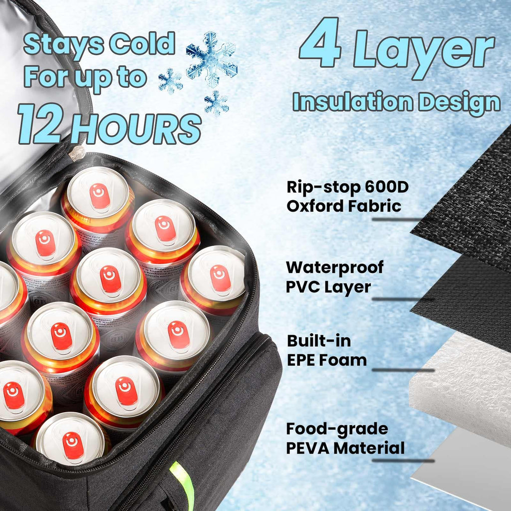 PENGDA 30L Insulated Cooler Backpack – 39 Can Leakproof Waterproof Bag