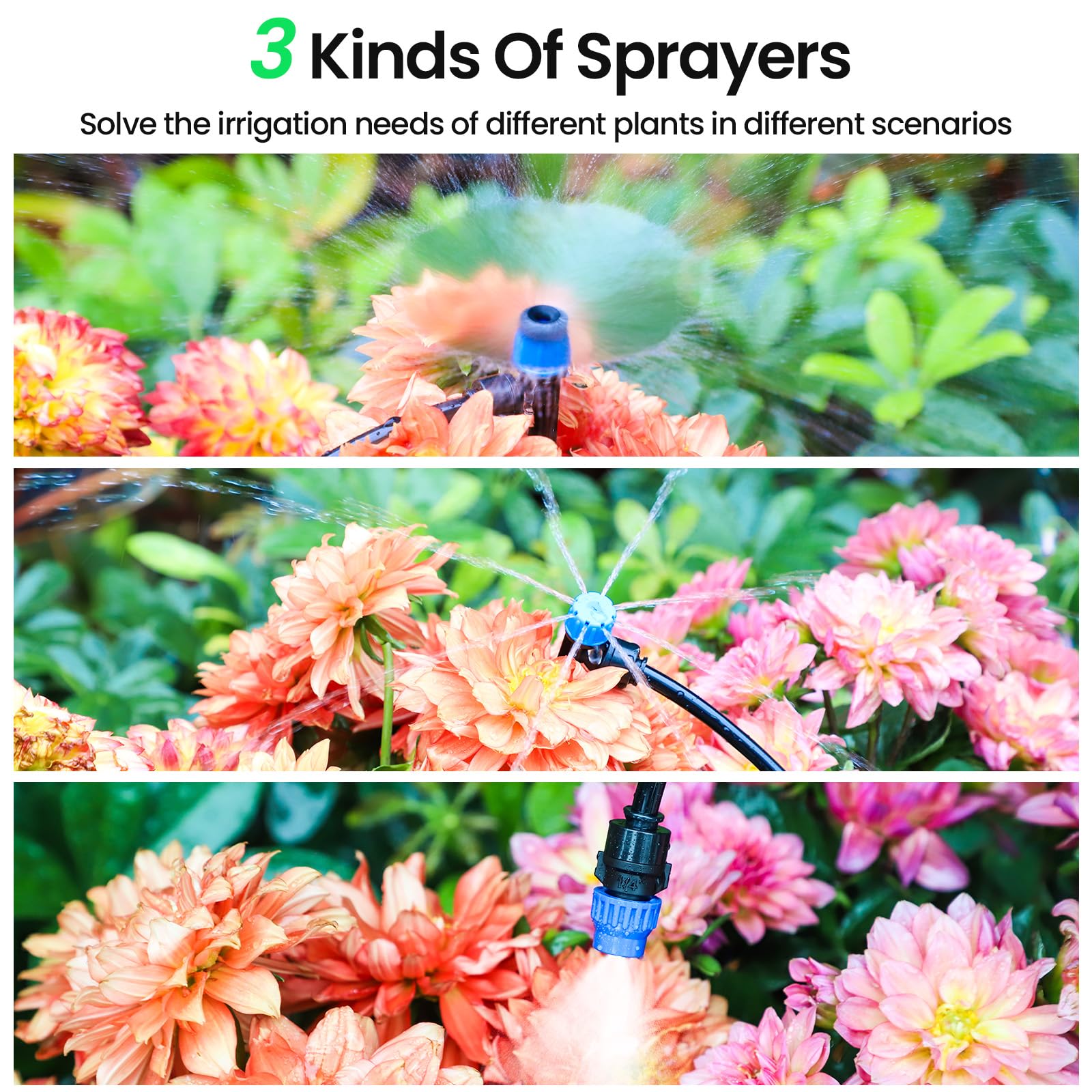 MIXC 230FT Drip Irrigation System Kit | Quick-Connect Garden Watering
