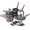 Nuovva 15-Piece Non-Stick Cookware Set – Marble Induction Pots and Pans