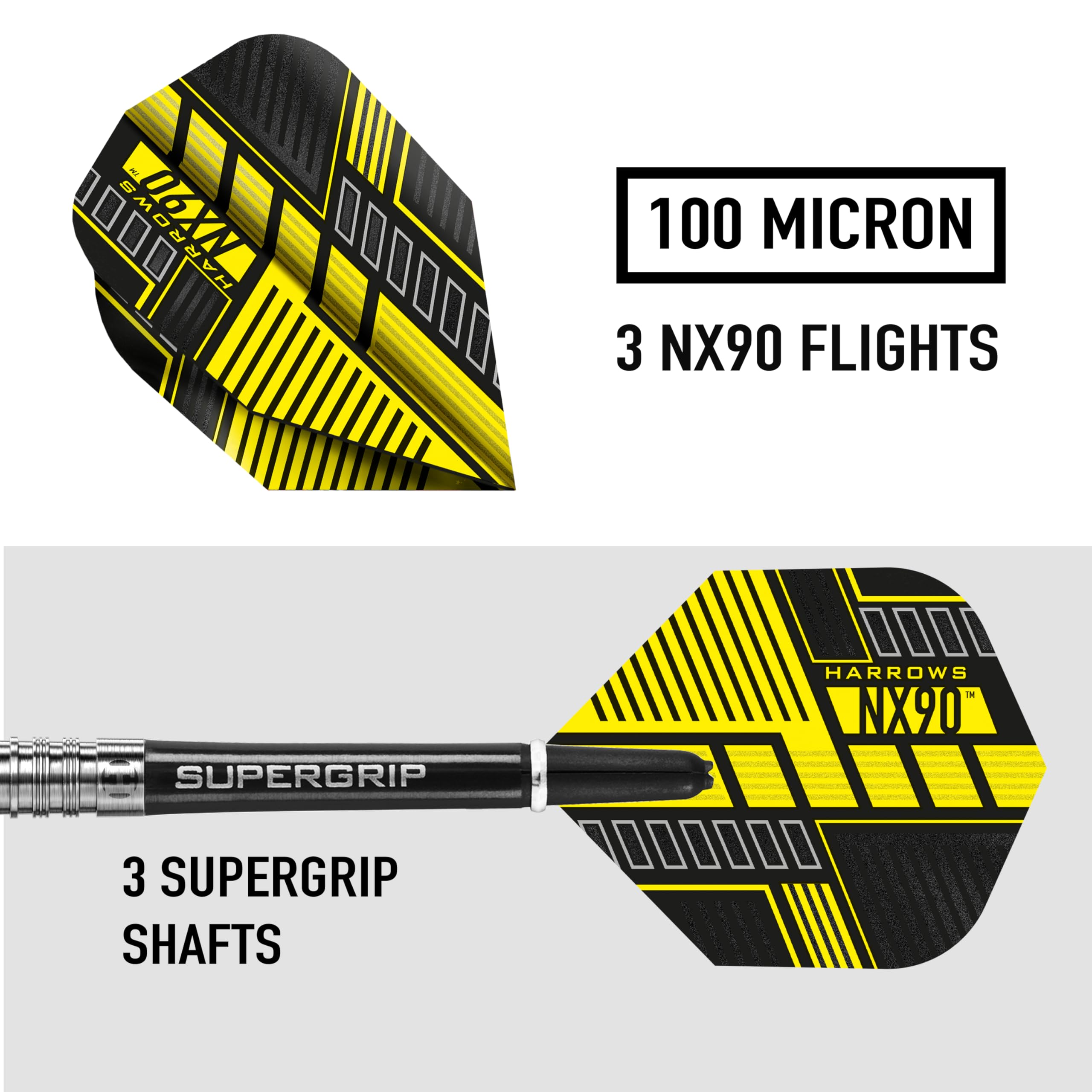 Harrows NX90 90% Tungsten Steel Tip Darts Set | Professional 21g Darts