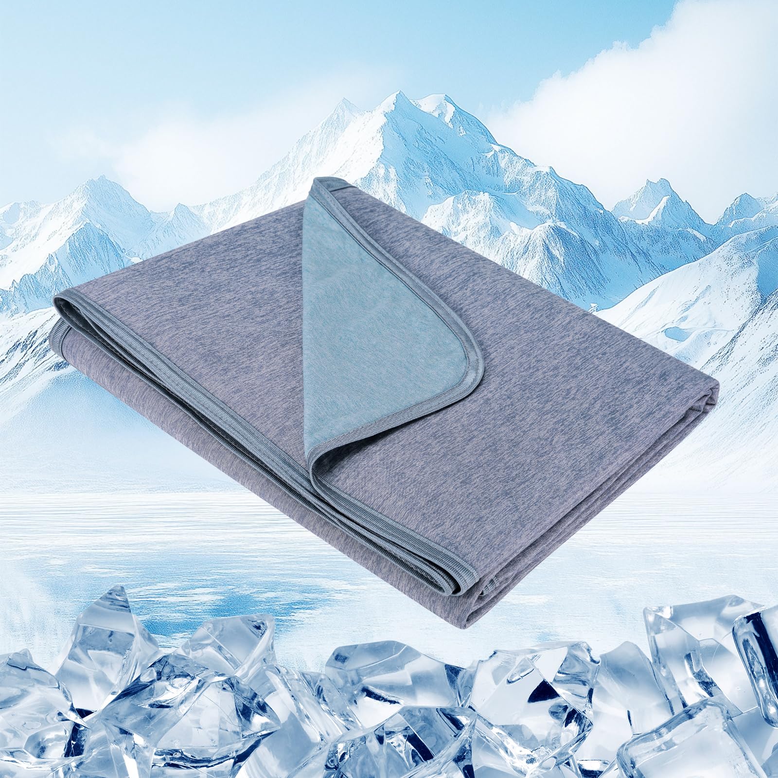 Danctec Cooling Blanket for Night Sweats | Lightweight Summer Throw, Grey