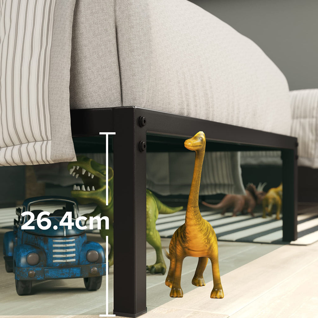 Zinus Figari Single Bed Frame – Bamboo and Metal Platform Bed with Storage