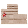 Ample Decor 6-Piece Cotton Towel Set | 600 GSM Luxury Bath Towels - Beige