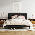 XINBEDEU 4ft6 Double Bed Frame | Upholstered Velvet Platform Bed