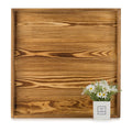 Hanobe Square Large Ottoman Tray – Rustic Wood Serving Tray with Handles