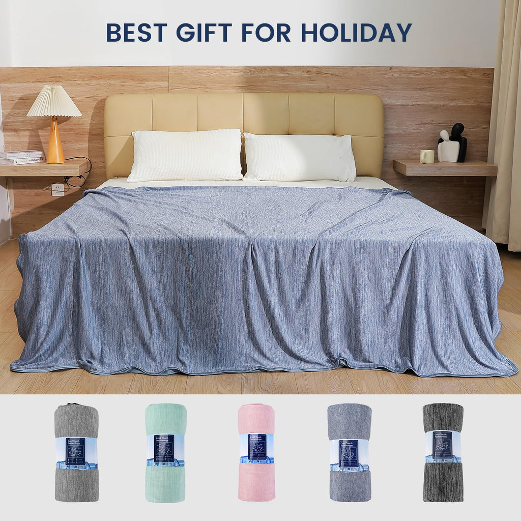 Danctec Cooling Blanket for Night Sweats | Lightweight Summer Throw, Grey