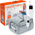 Wärmer Electric Heated Throw Blanket – Extra Large 200x130cm Light Grey