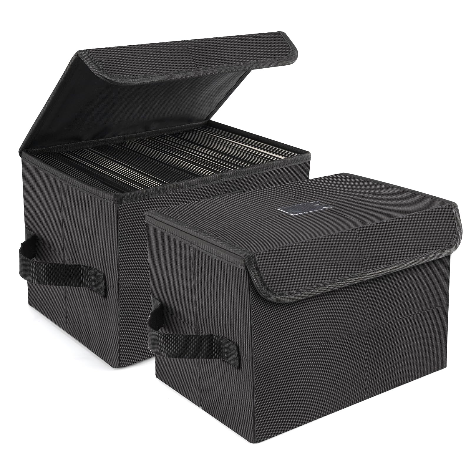 alavisxf xx 7 Inch Vinyl Record Storage Box - Foldable & Stackable - 2 Pack