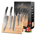 Nanfang Brothers 6-Piece Damascus Steel Knife Set with Magnetic Block