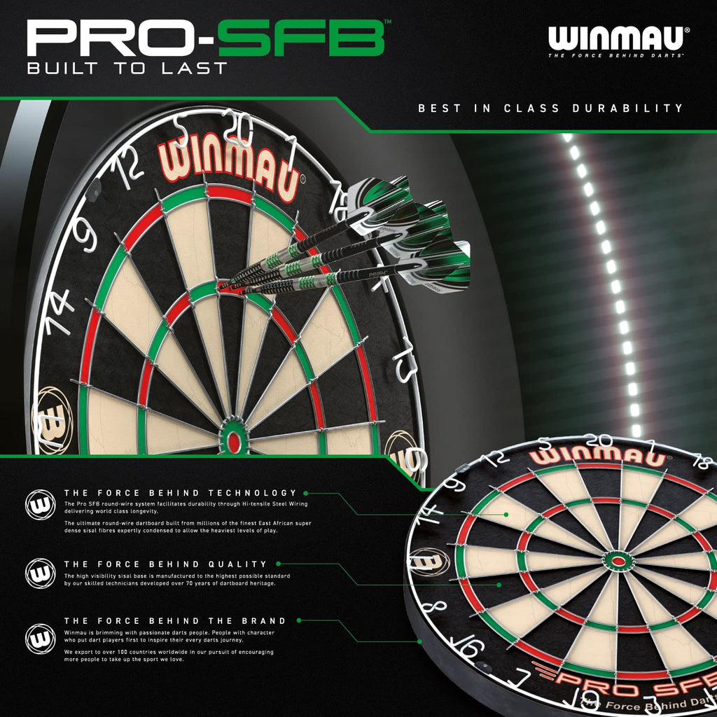 Winmau Pro SFB Bristle Dartboard – Professional Sisal Steel Tip Board