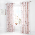 Catherine Lansfield Canterbury Floral Eyelet Curtains – Blush Pink