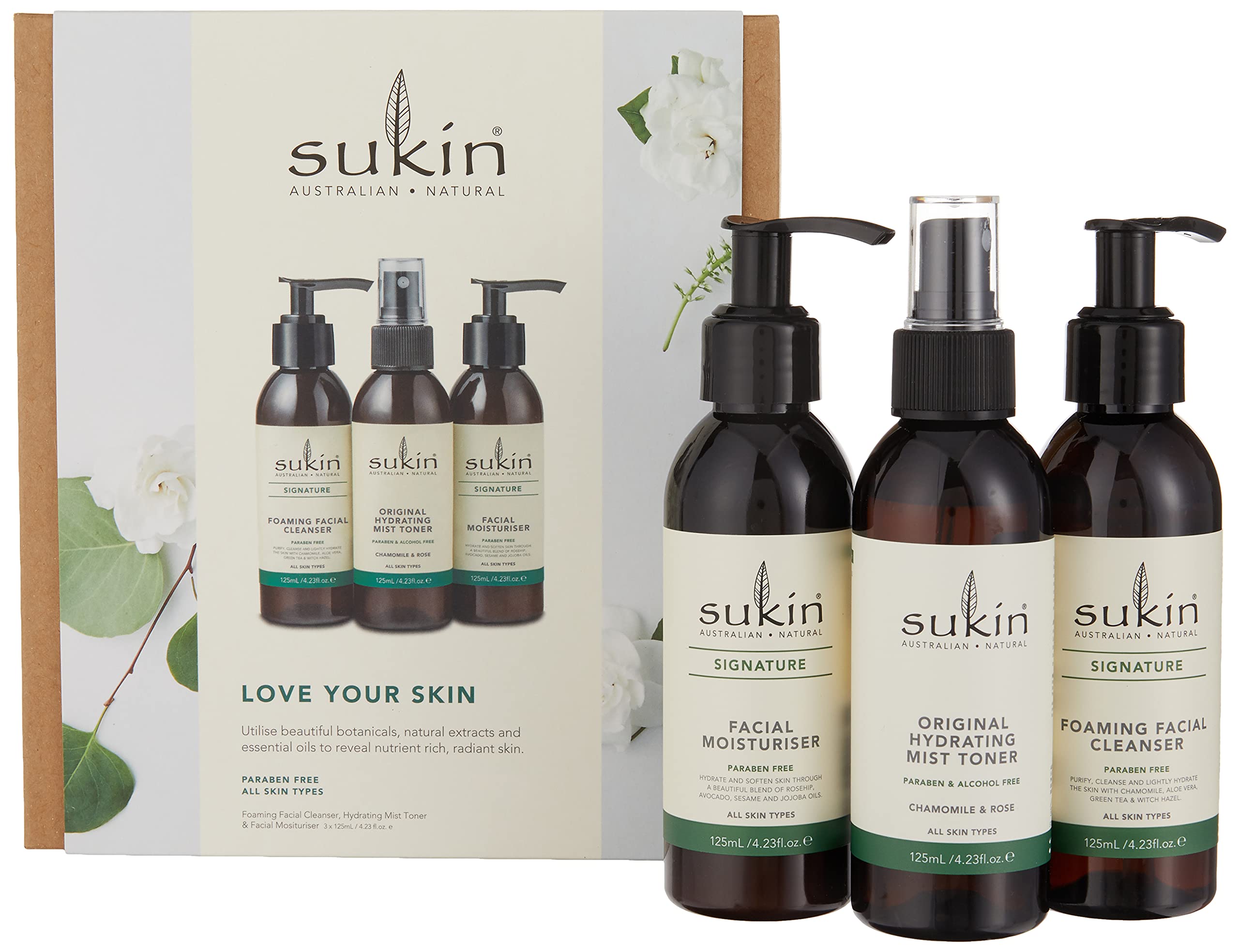 Sukin Love Your Skin Signature Gift Set | 3-Step Natural Skincare Kit