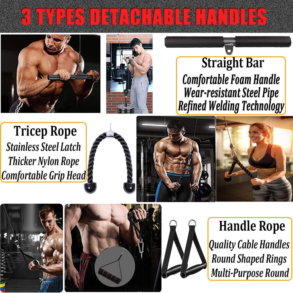 Cable Pulley System - Home Gym LAT Pull Down Strength Equipment
