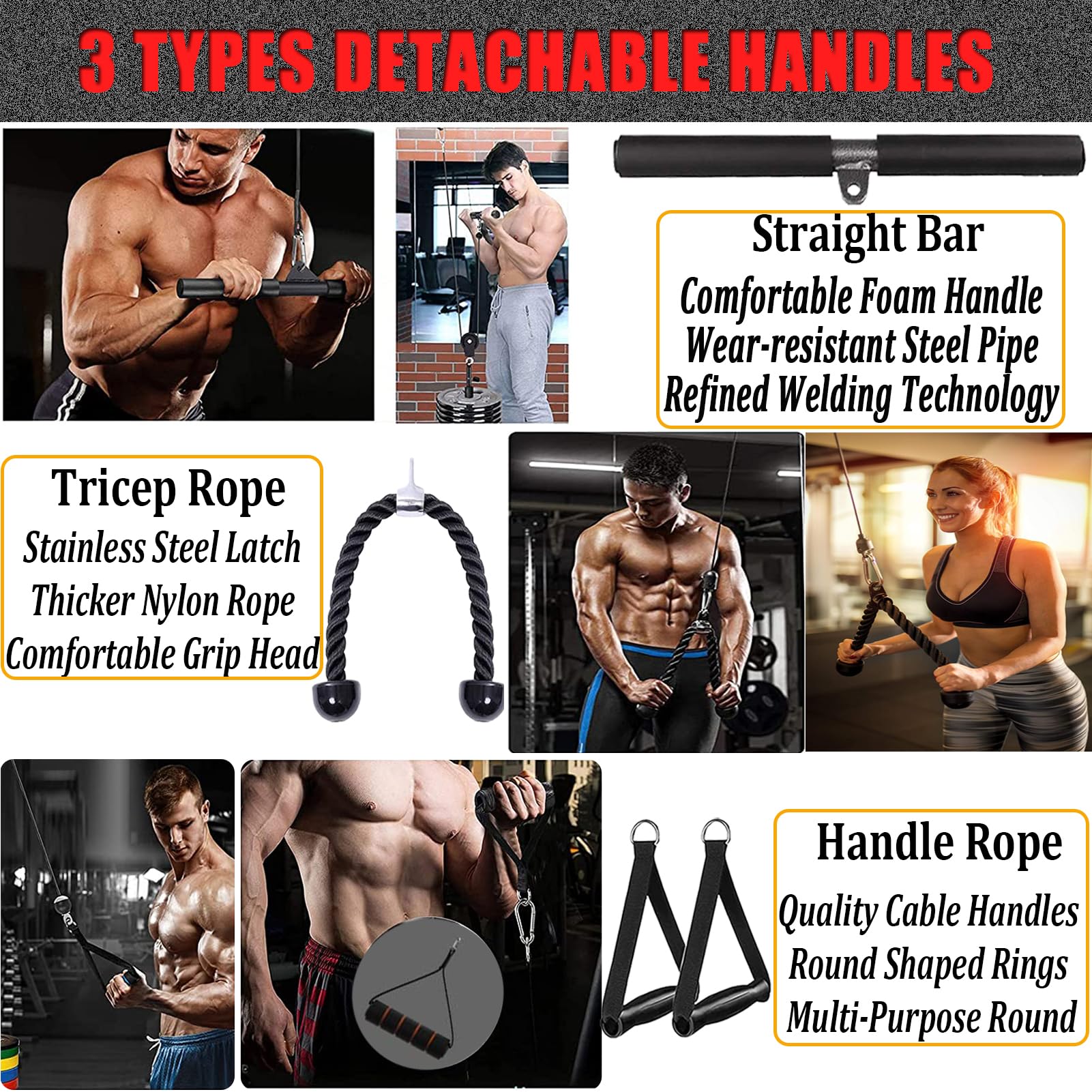 Cable Pulley System - Home Gym LAT Pull Down Strength Equipment