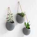 Kazai Ellie Hanging Ceramic Wall Planters – 3-Piece Indoor Garden Set, Grey